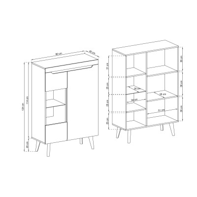 Witryna NORDICO 90 cm