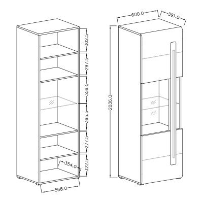 Witryna TULLIA 60 cm