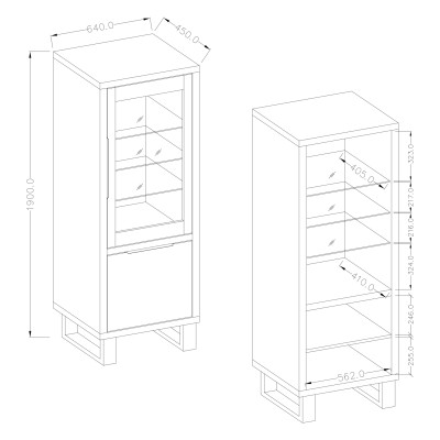 Witryna HALENZA 64 cm