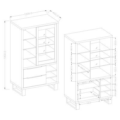 Witryna HALENZA 120 cm