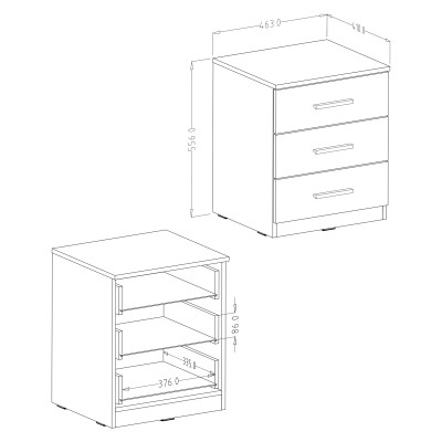 Szafka Nocna BETTINA 45 cm Stolik Nocny do Sypialni