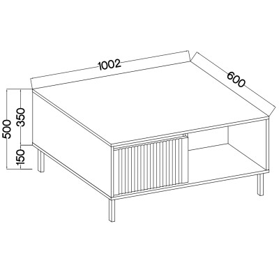 Ława OSTIA 100,2 cm Stolik Kawowy do Salonu
