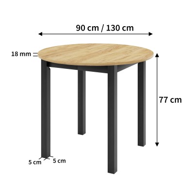 Stół rozkładany LUCA P 90 / 130 cm do Salonu Jadalni Biały