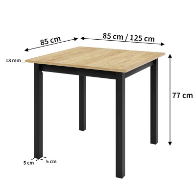 Stół rozkładany MARCO P 85 / 125 cm do Salonu Jadalni Dąb Craft