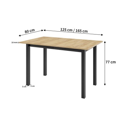 Stół rozkładany ENZO P 80 / 165 cm do Salonu Jadalni Biały