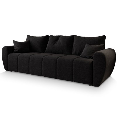 Masseno Sofa MADISON z funkcją spania i pojemnikiem na pościel, Rozkładana sofa - Czarny, SAWANA 14