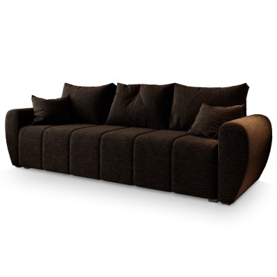 Masseno Sofa MADISON z funkcją spania i pojemnikiem na pościel, Rozkładana sofa - Brązowy, SAWANA 16