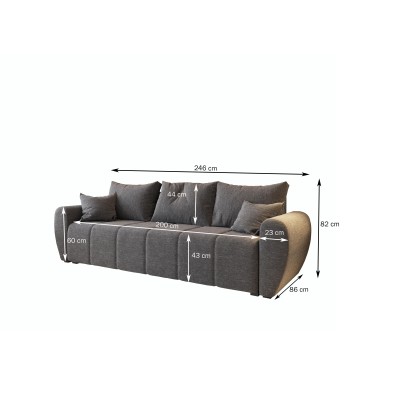 Sofa MADISON – Tkanina plecionka – kolor: Sawana