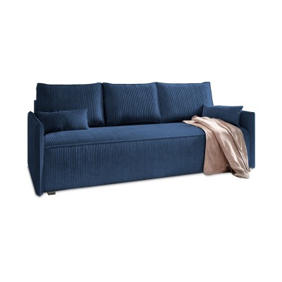 Masseno Sofa MESTOR z funkcją spania i pojemnikiem na pościel, Rozkładana sofa - Niebieski, POSO 05