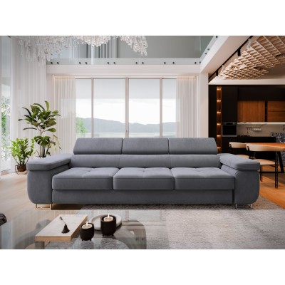 Sofa MOSINE – Tkanina welurowa – kolor: Monolith