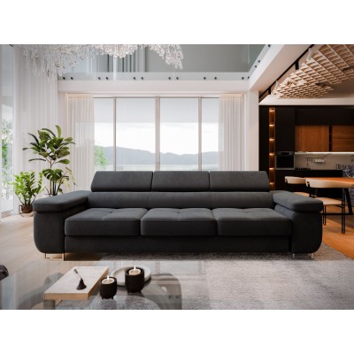 Sofa MOSINE – Tkanina welurowa – kolor: Monolith