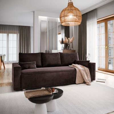 Sofa ALATRI – Tkanina welurowa – kolor: Monolith