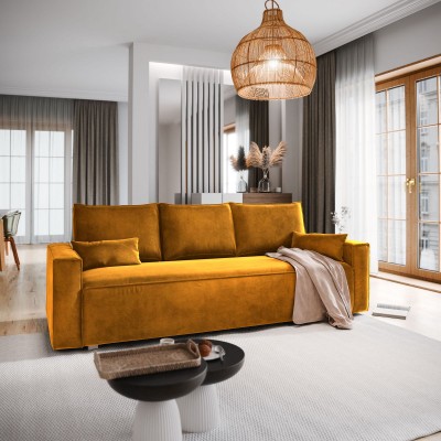 Sofa ALATRI – Tkanina welurowa – kolor: Monolith