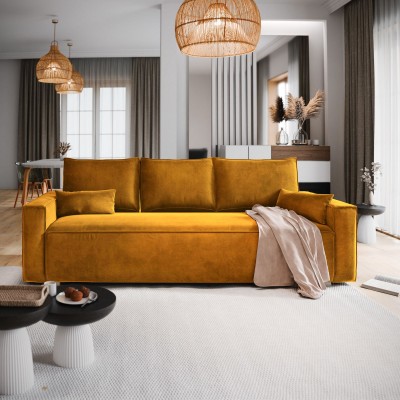 Sofa ALATRI – Tkanina welurowa – kolor: Monolith