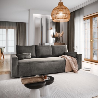 Sofa ALATRI – Tkanina welurowa – kolor: Monolith