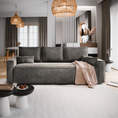 Sofa ALATRI – Tkanina welurowa – kolor: Monolith