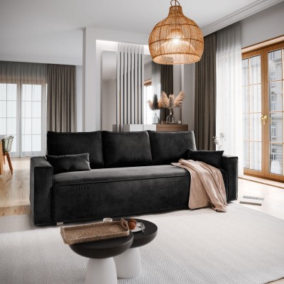 Sofa ALATRI – Tkanina welurowa – kolor: Monolith