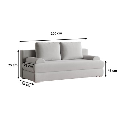 Sofa ASPERO – Tkanina pluszowa – kolor: Kronos