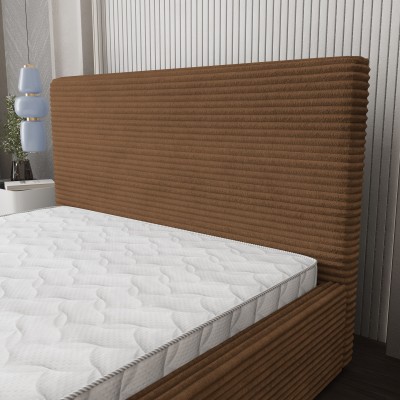 Łóżko Tapicerowane MIRETTI – Tkanina sztruksowa – kolor: Tilia