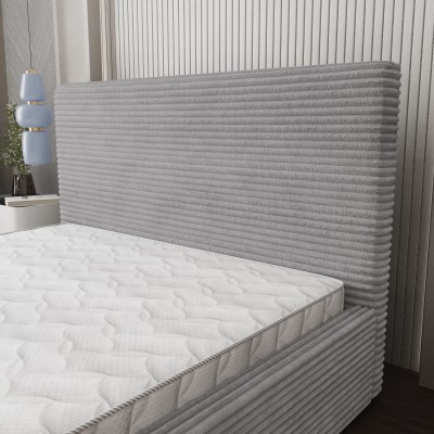 Łóżko Tapicerowane MIRETTI – Tkanina sztruksowa – kolor: Tilia