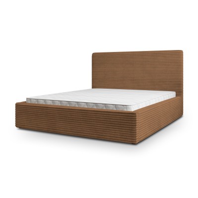 Łóżko Tapicerowane MIRETTI – Tkanina sztruksowa – kolor: Tilia