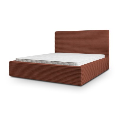 Łóżko Tapicerowane MIRETTI – Tkanina sztruksowa – kolor: Tilia