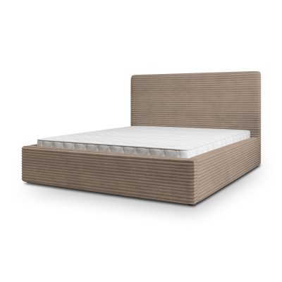 Łóżko Tapicerowane MIRETTI – Tkanina sztruksowa – kolor: Tilia