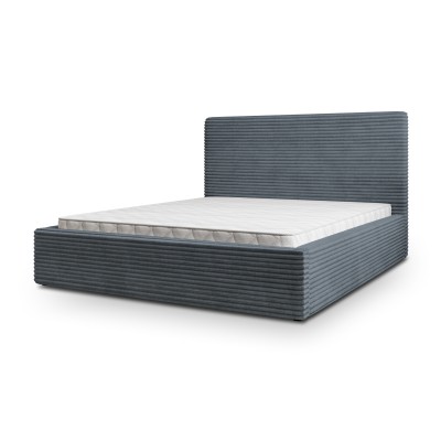 Łóżko Tapicerowane MIRETTI – Tkanina sztruksowa – kolor: Tilia