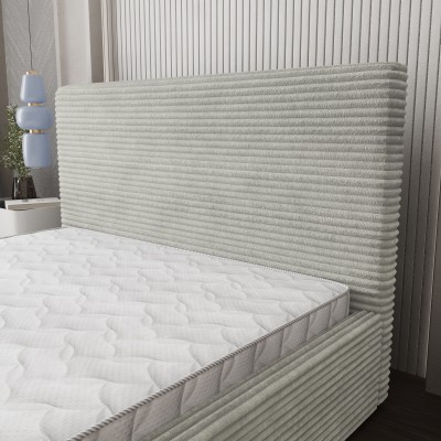 Łóżko Tapicerowane MIRETTI – Tkanina sztruksowa – kolor: Tilia