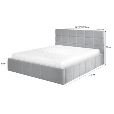 Łóżko Tapicerowane VERTO – Tkanina pluszowa – kolor: Paros