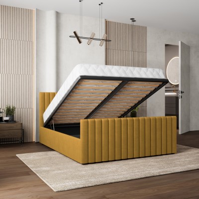 Łóżko Tapicerowane CANOVA – Tkanina pluszowa – kolor: Kronos