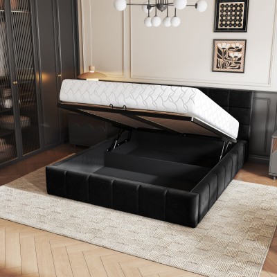 Łóżko Tapicerowane VERTO – Tkanina pluszowa – kolor: Kronos