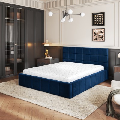 Łóżko Tapicerowane VERTO – Tkanina pluszowa – kolor: Kronos