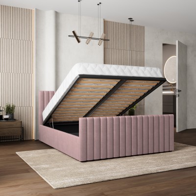 Łóżko Tapicerowane CANOVA – Tkanina pluszowa – kolor: Kronos