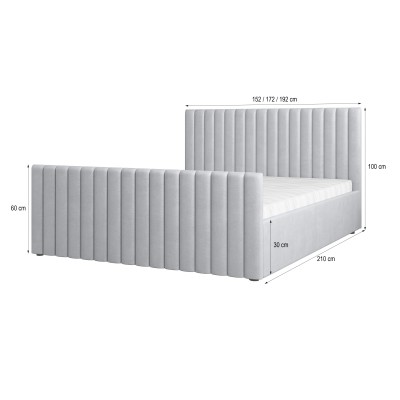 Łóżko Tapicerowane CANOVA – Tkanina pluszowa – kolor: Paros