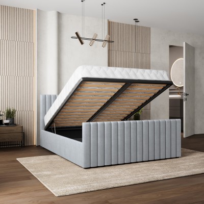 Łóżko Tapicerowane CANOVA – Tkanina pluszowa – kolor: Paros