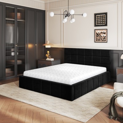 Łóżko Tapicerowane VERTO – Tkanina pluszowa – kolor: Kronos