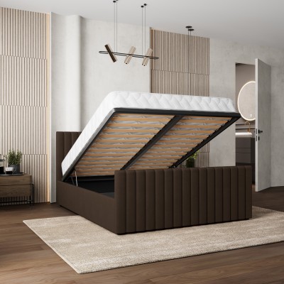 Łóżko Tapicerowane CANOVA – Tkanina pluszowa – kolor: Kronos