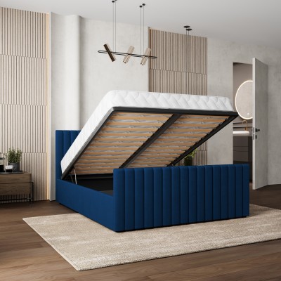 Łóżko Tapicerowane CANOVA – Tkanina pluszowa – kolor: Kronos