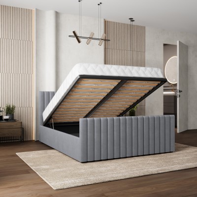 Łóżko Tapicerowane CANOVA – Tkanina pluszowa – kolor: Kronos