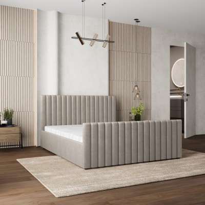 Łóżko Tapicerowane CANOVA – Tkanina pluszowa – kolor: Paros