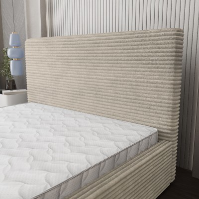 Łóżko Tapicerowane MIRETTI – Tkanina sztruksowa – kolor: Tilia