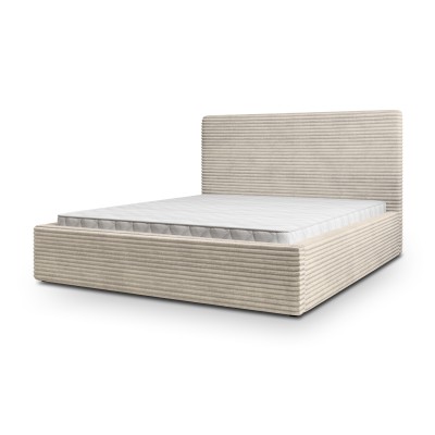 Łóżko Tapicerowane MIRETTI – Tkanina sztruksowa – kolor: Tilia