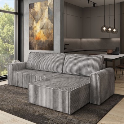 Narożnik VALTINO – Tkanina sztruksowa – kolor: Tilia