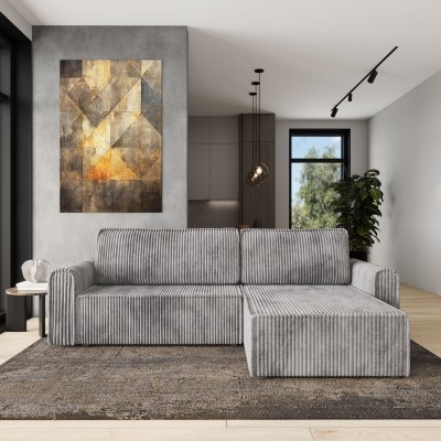 Narożnik VALTINO – Tkanina sztruksowa – kolor: Tilia