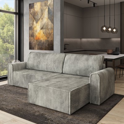 Narożnik VALTINO – Tkanina sztruksowa – kolor: Tilia