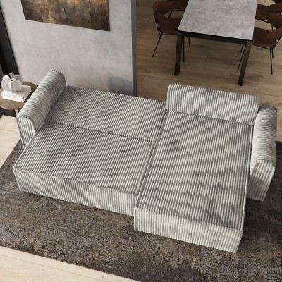 Narożnik VALTINO – Tkanina sztruksowa – kolor: Tilia