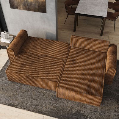 Narożnik VALTINO – Tkanina sztruksowa – kolor: Tilia