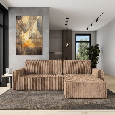 Narożnik VALTINO – Tkanina sztruksowa – kolor: Tilia