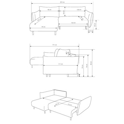 Narożnik UNO - Tkanina pluszowa